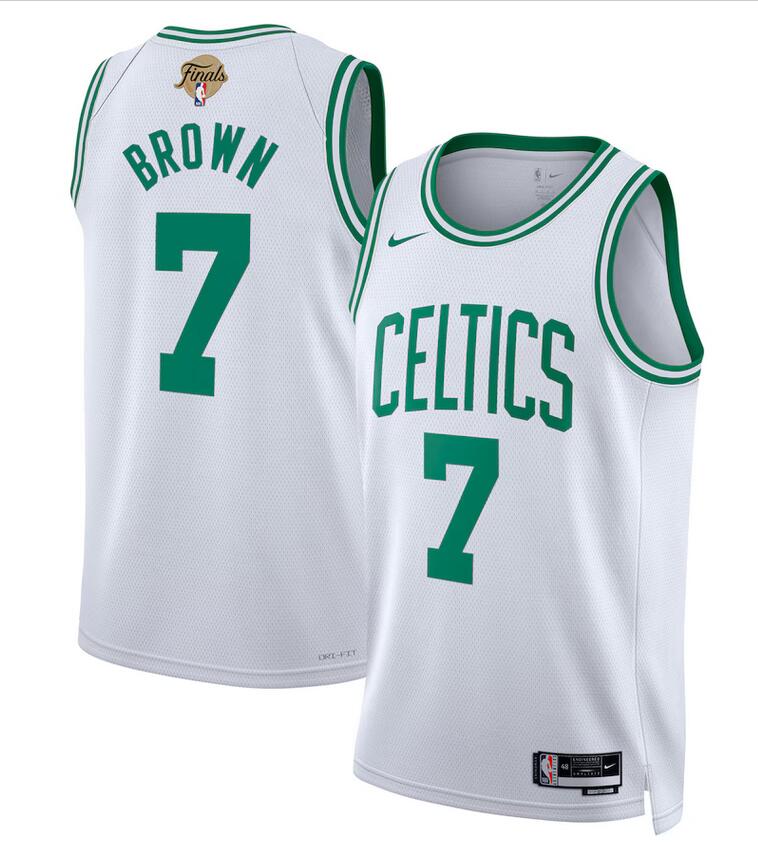 Men Boston Celtics #7 Jaylen Brown Nike Association Edition NBA Finals Patch 2024 Swingman White Jersey